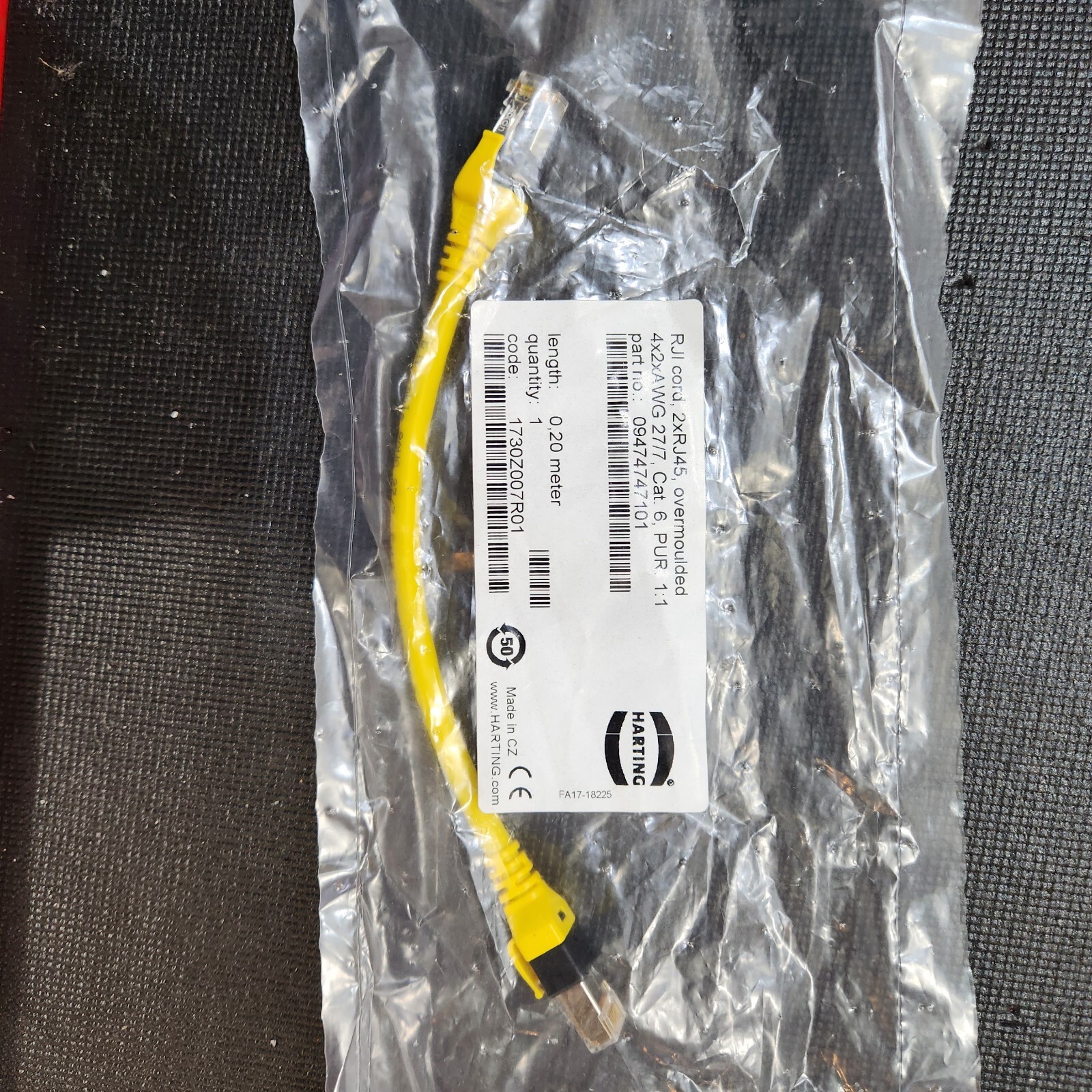 Harting RJI cord 2xRJ45 overmoulded 4x2xAWG 27/7 Cat 6 PUR 1:1 New, Bundle of 13