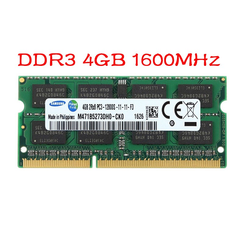 Samsung 4GB 8GB 16GB DDR3/3L 1066 1333 1600 1866 MHz 204-PIN Laptop SO-DIMM Ram
