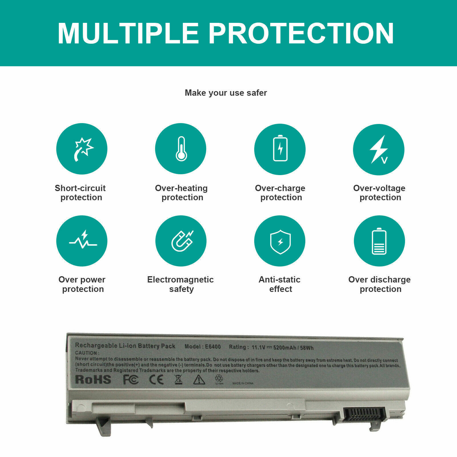Battery For Dell Latitude E6400 E6410 E6500 E6510 Precision M2400 M4400 6/9 Cell