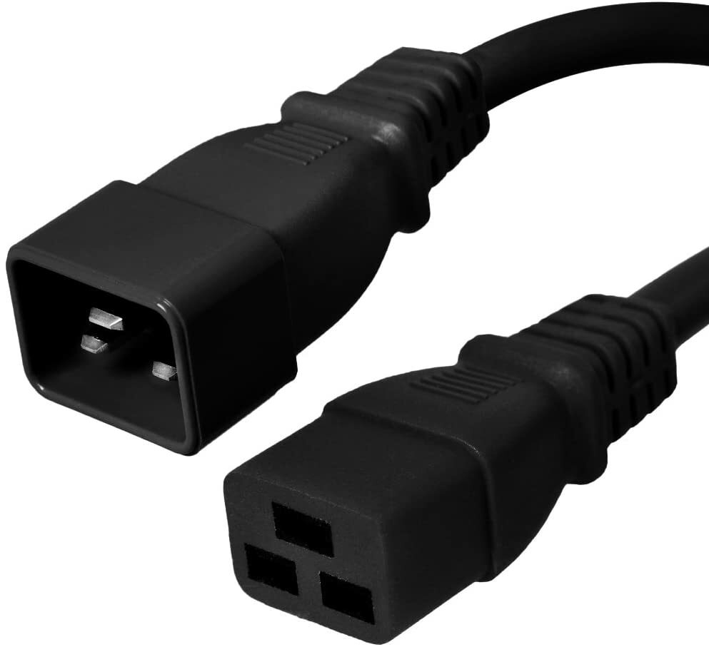 8FT IEC C20 – C19 Black Power Cord 12AWG 20A/2500W 100-250V 2.4M