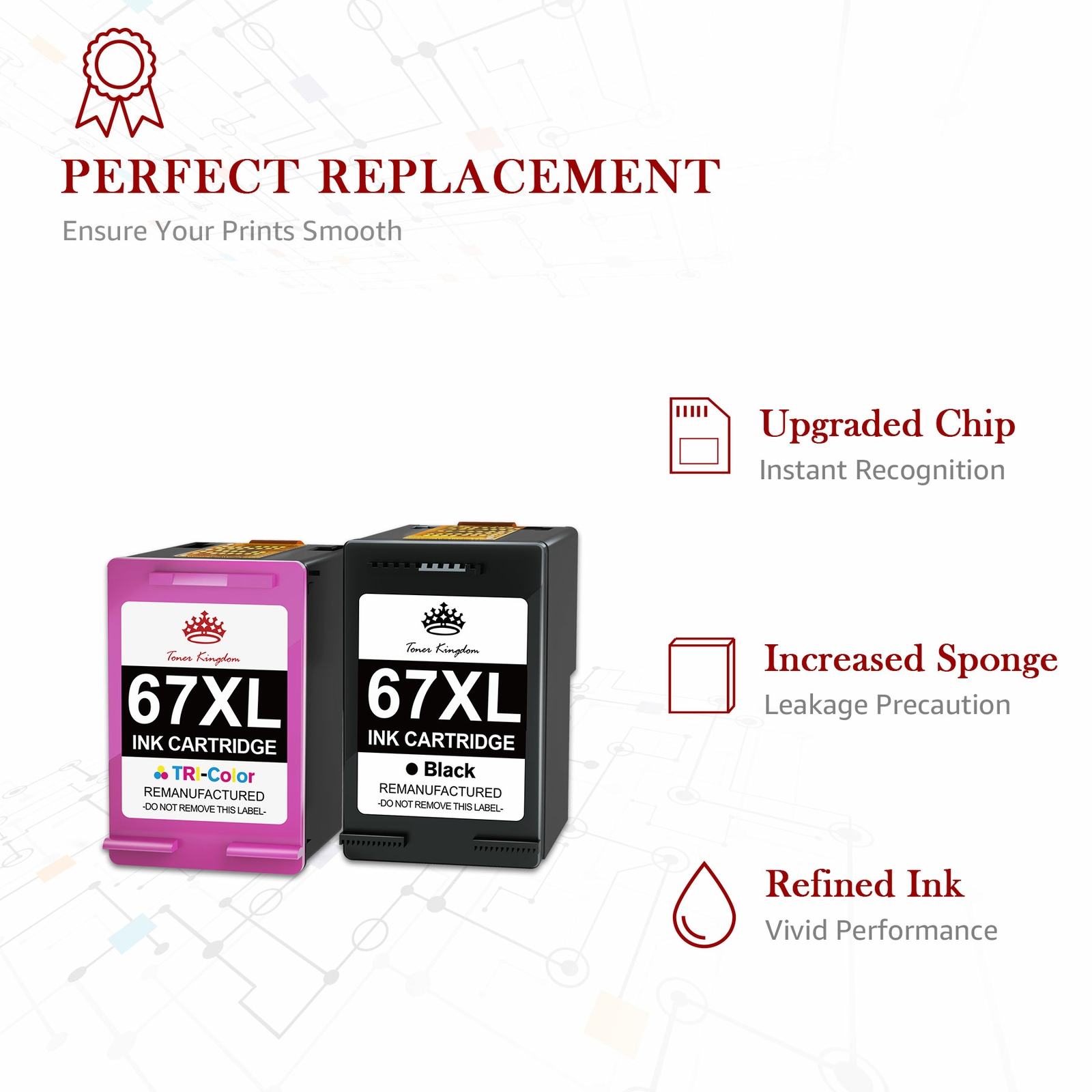 4PK Black Color Ink Cartridge 67XL FOR HP ENVY 6052 6055 6058 6075 6455 6458