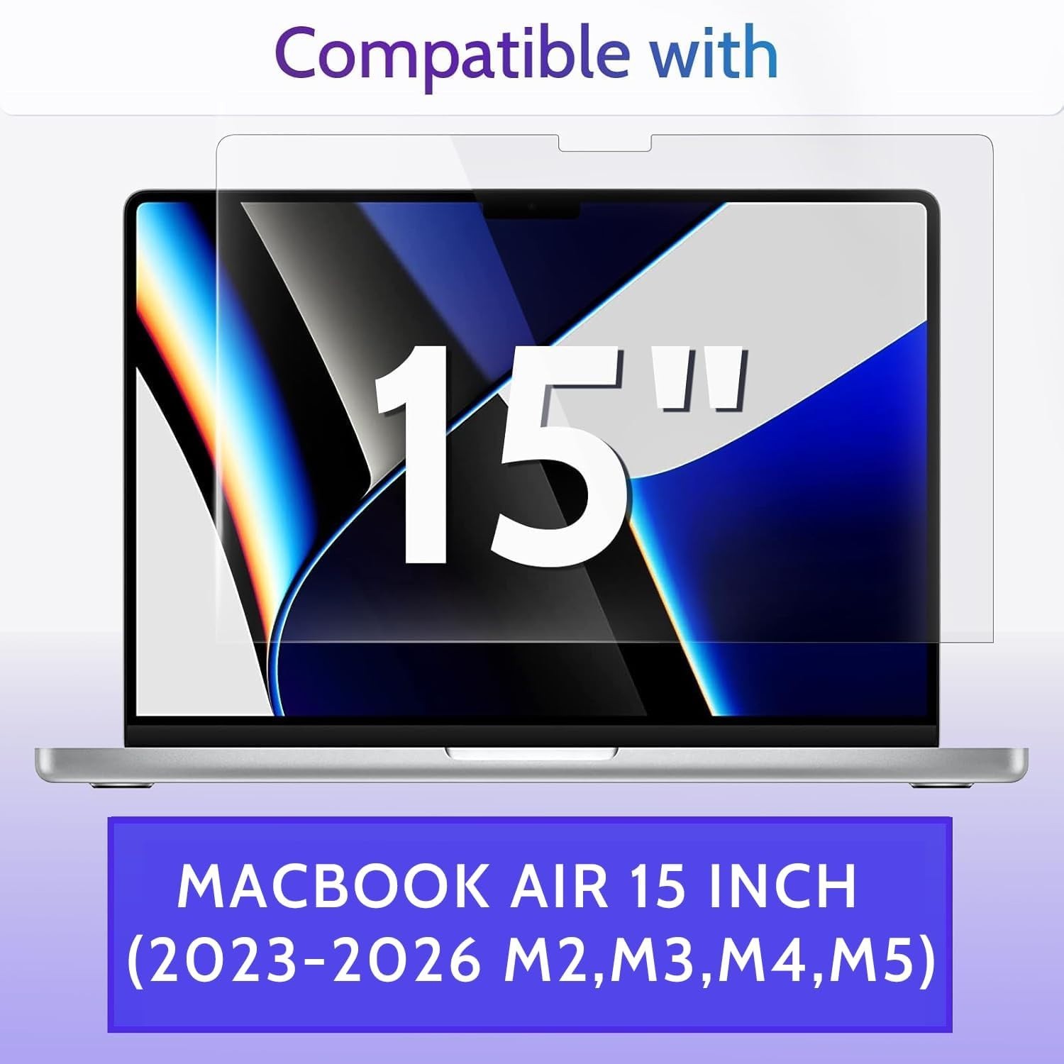 Enhanced Clarity Anti Blue Light Screen Protectors for MacBook Air 15″ (3-Pack)