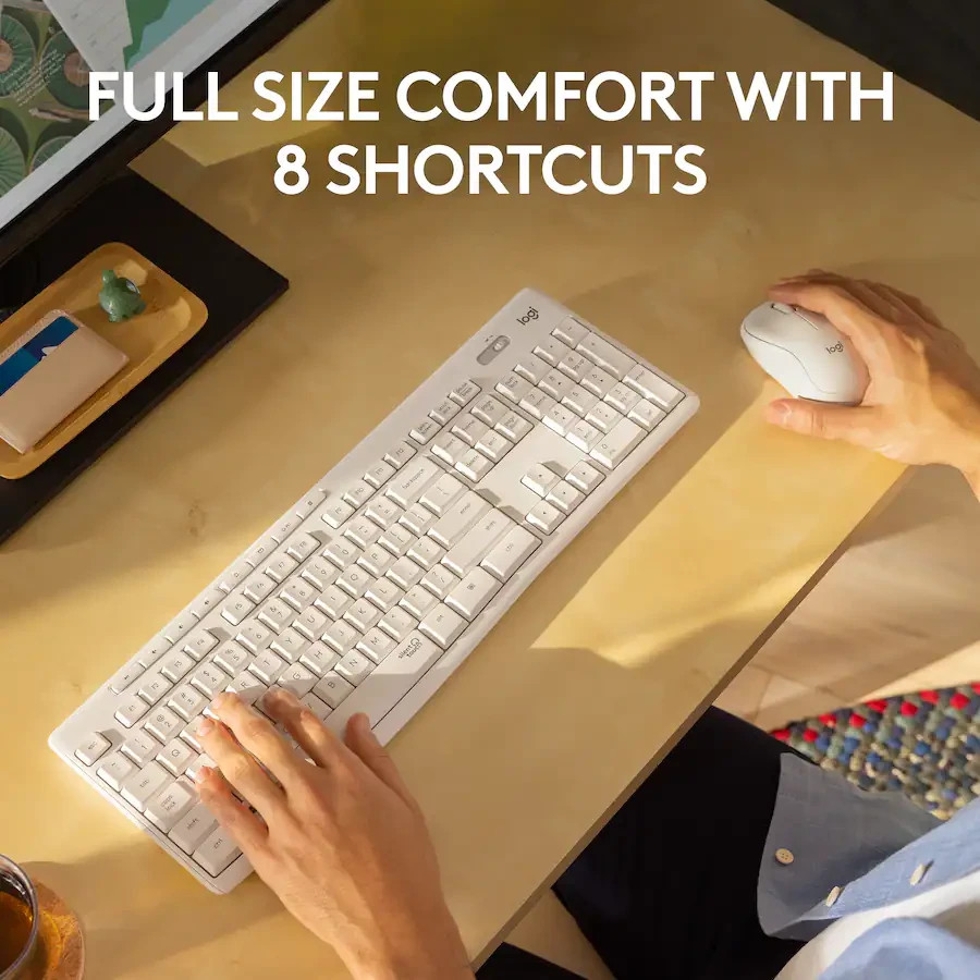Logitech – MK295 Full-size Wireless Keyboard & Mouse Combo – White (920-009783)