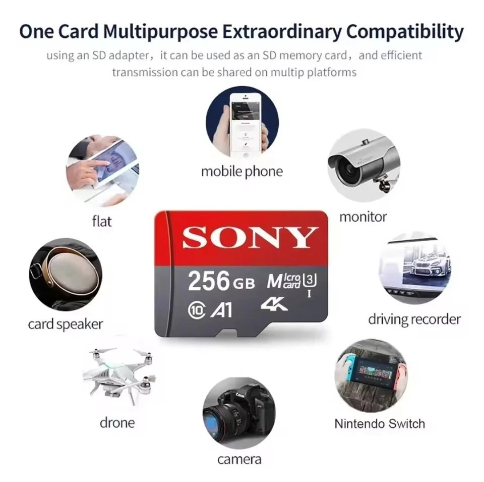 128GB Micro SD Card Memory Card Class 10 A2 fr Camera Phones SD Card & Adapter