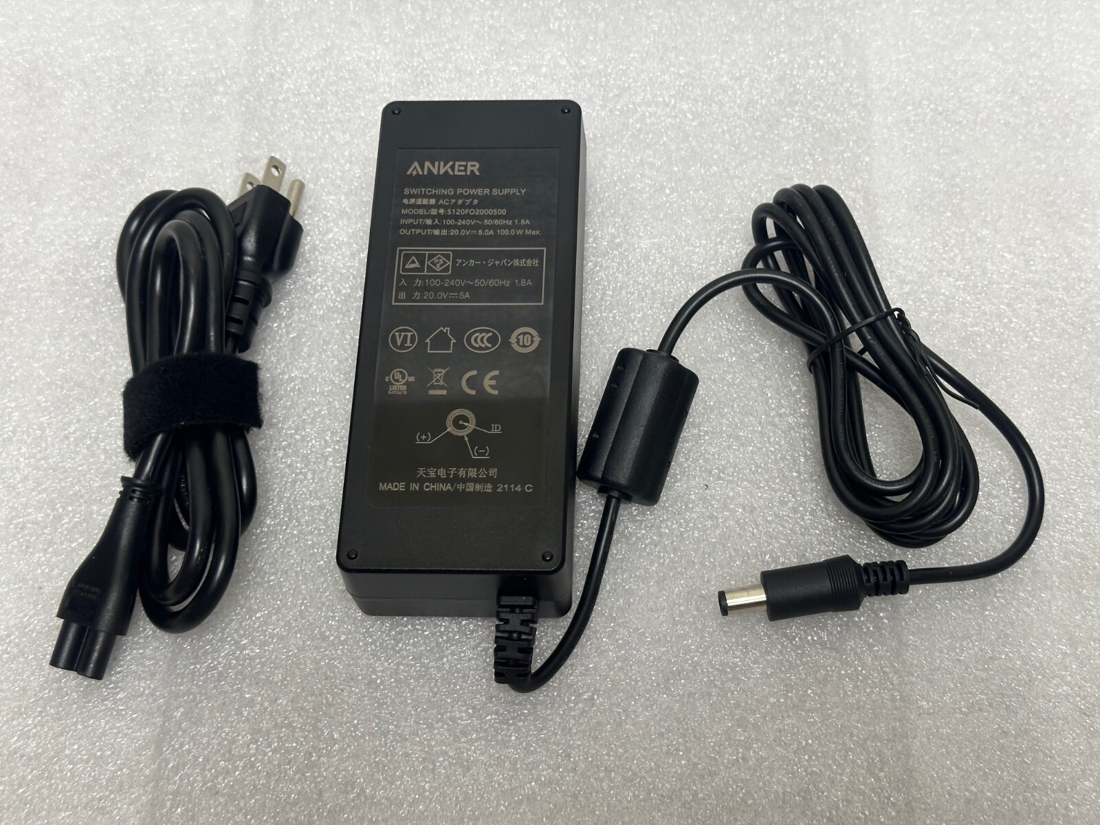 Anker 20V 5A 100W AC Power Adapter Supply Charger S120FO2000500 20.0V 5.0A #A9