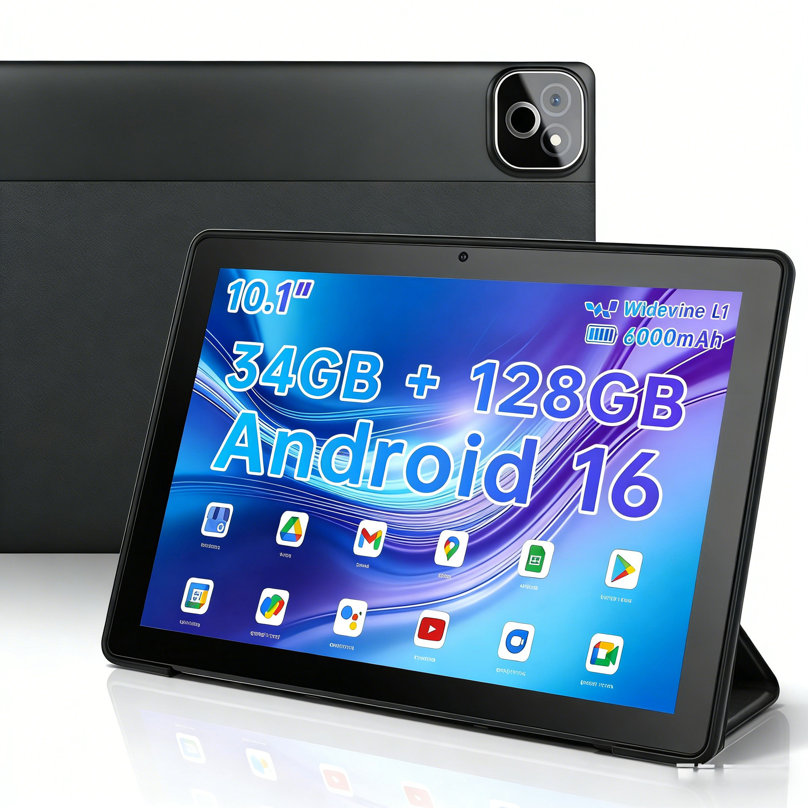 2026 Android 16 Tablet 10.1″ 34GB+128GB/1TB Octa Core 6000mAh Dual Camera Touch