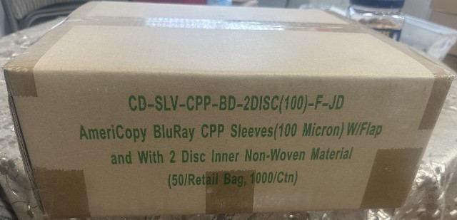 1000 Double Sided Ameri Copy Blu Ray CPP Clear Sleeves W/2 Disc Woven