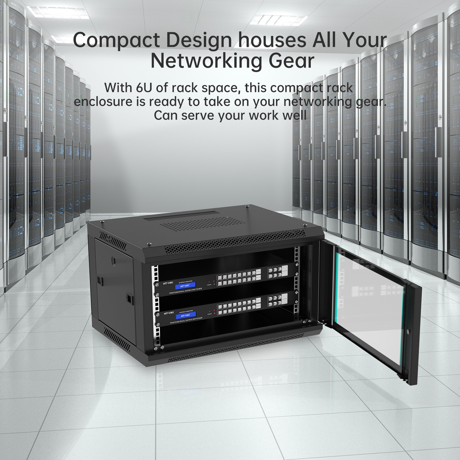 MT-VIKI 6U Wall Mount Server Cabinet Network Rack 17.7” Deep for 19” Equipment