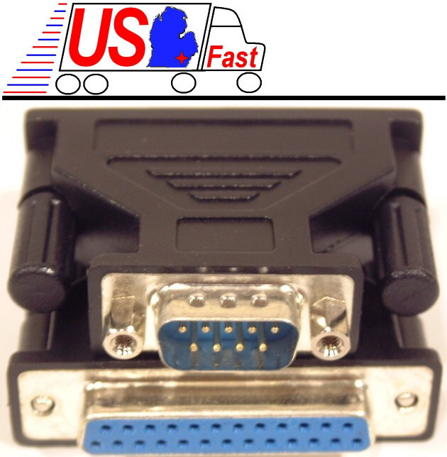 DB25 Female/F Jack~DB9pin Male/M Plug cable/cord/wire Adapter RS232 Serial {TN
