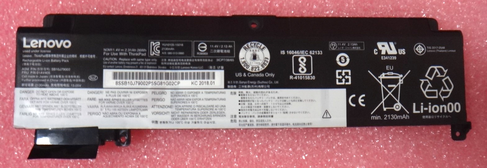 OEM 00HW025 00HW024 Battery Lenovo ThinkPad T460s T470s 1AV405 01AV406 27wh M