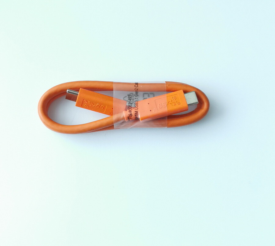 Orange 20in/50cm USB-C to USB-C Type C Cable For LaCie External Hard Drive HDD
