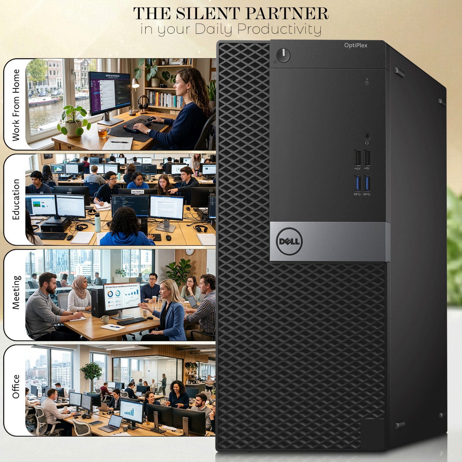 Dell 5040 MT Desktop PC i7-6th 16GB RAM 256GB SSD Built-in Wi-Fi Windows 11 Pro