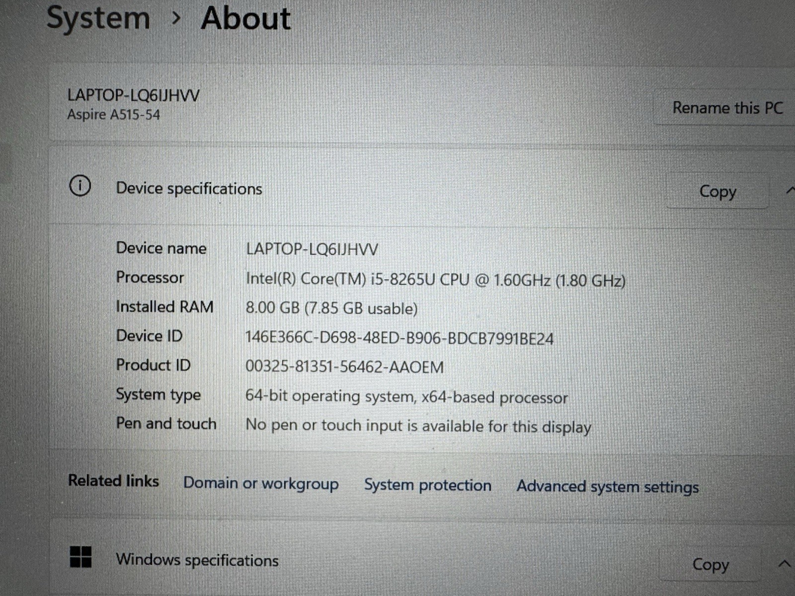 Aspire A515-54