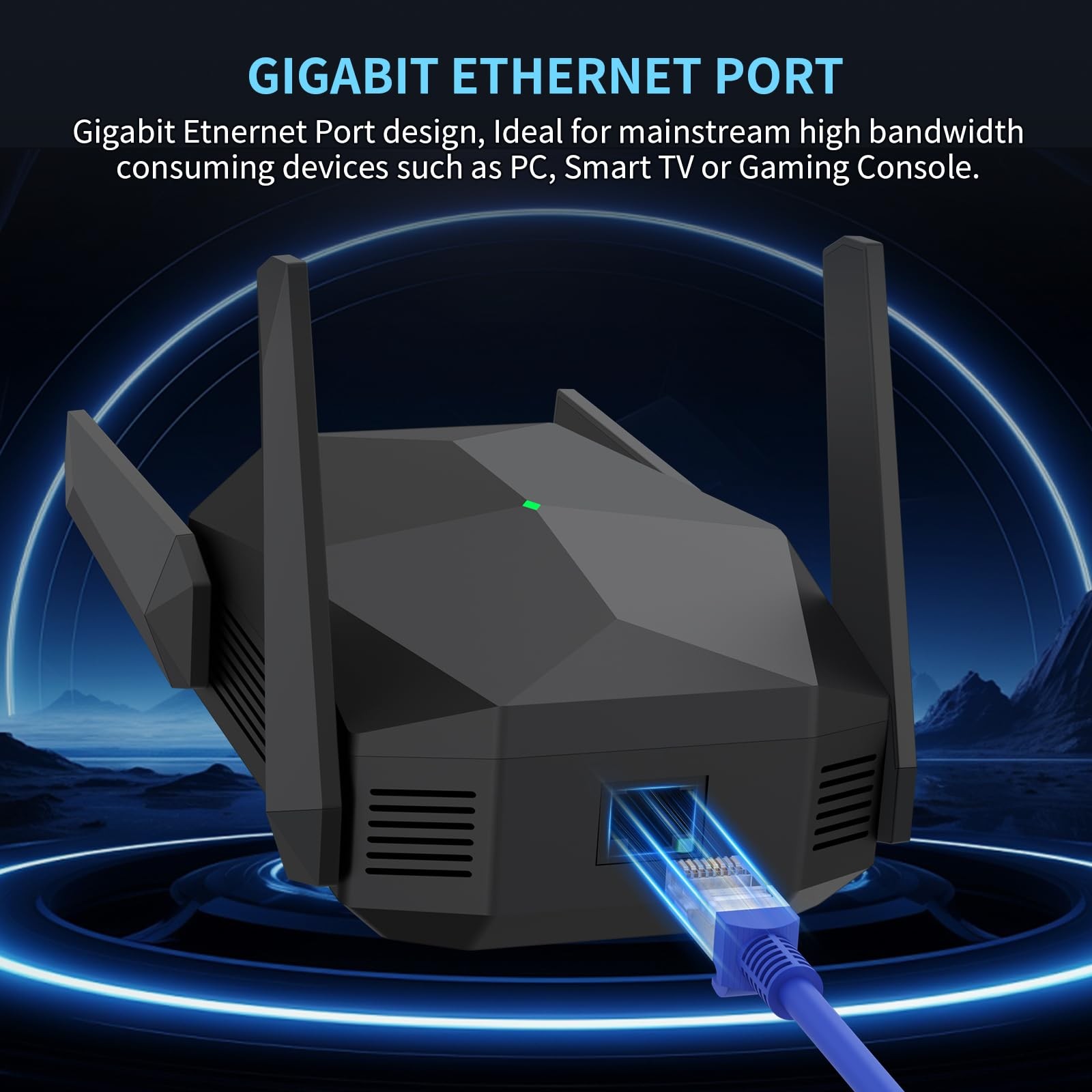 WiFi Extender, 2026 20X Fastest 6 Booster AX3000 (5.8/2.4GHz) Black