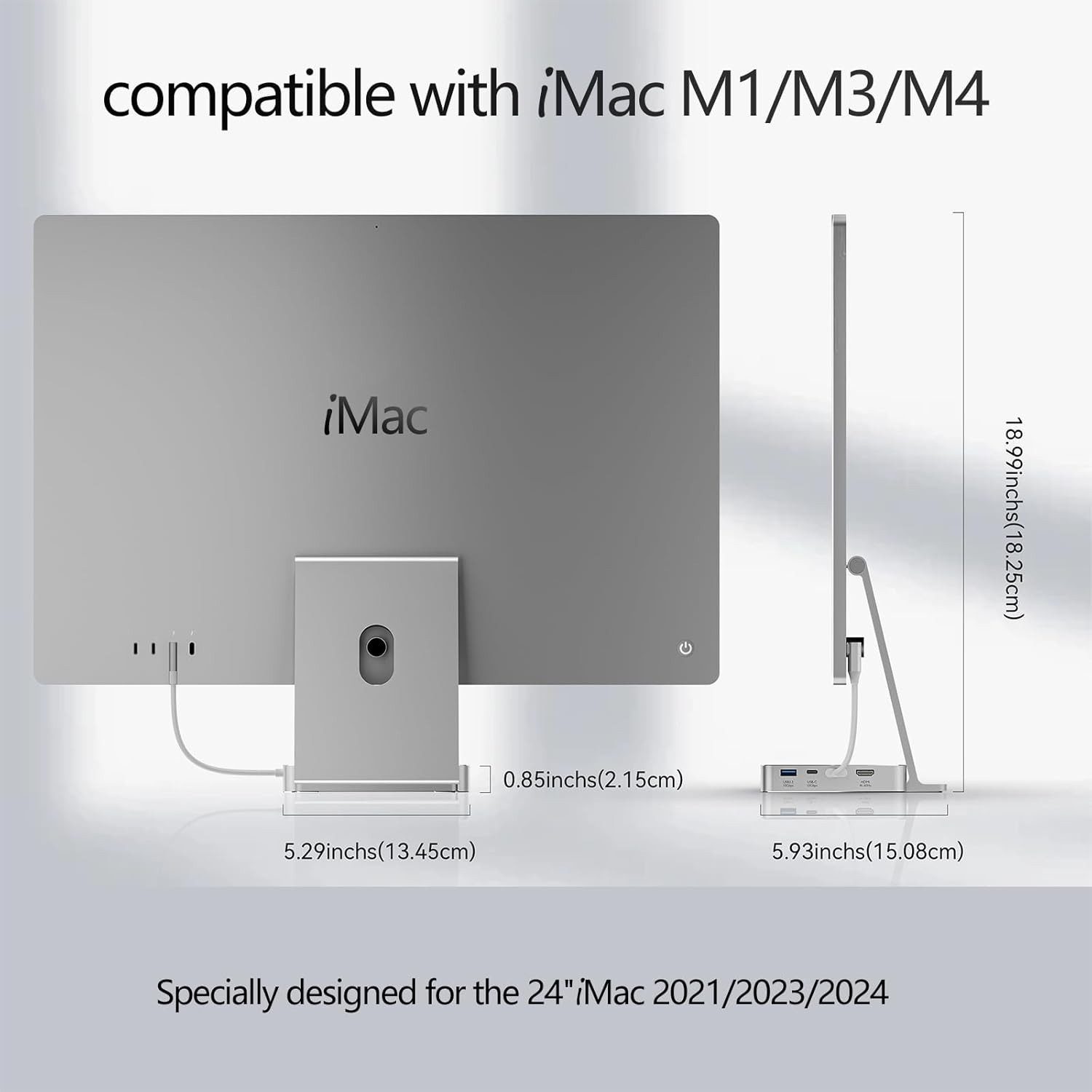USB C Hub for Imac 24 Inch 2021/2023/2024, 8 in 1 Imac USB Hub with M.2 SSD Ex..