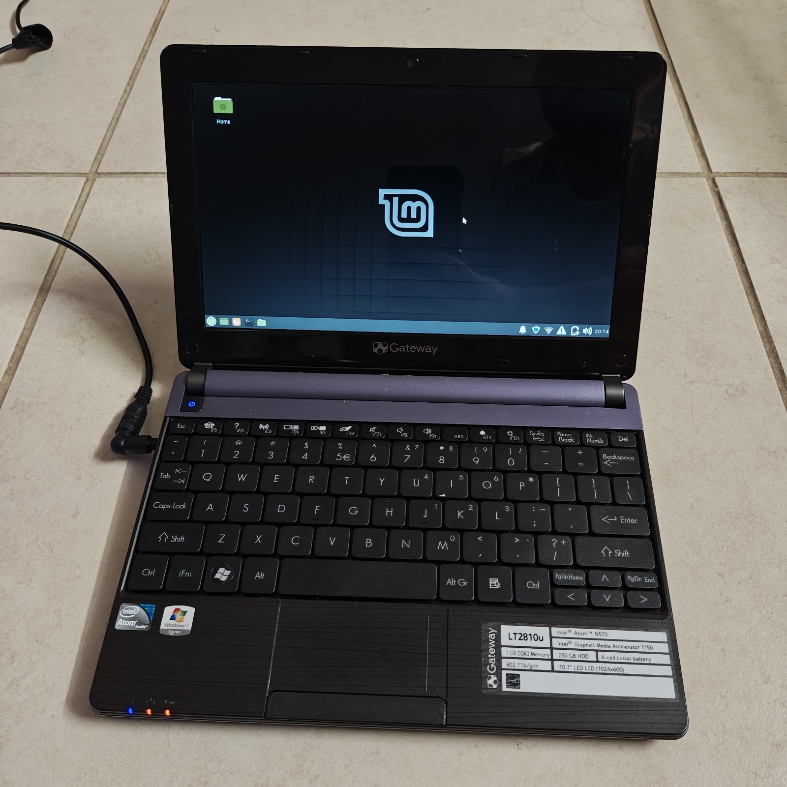 Gateway LT2810u Linux Mint Netbook – 250GB HDD/1GB RAM – READ DESC #4051