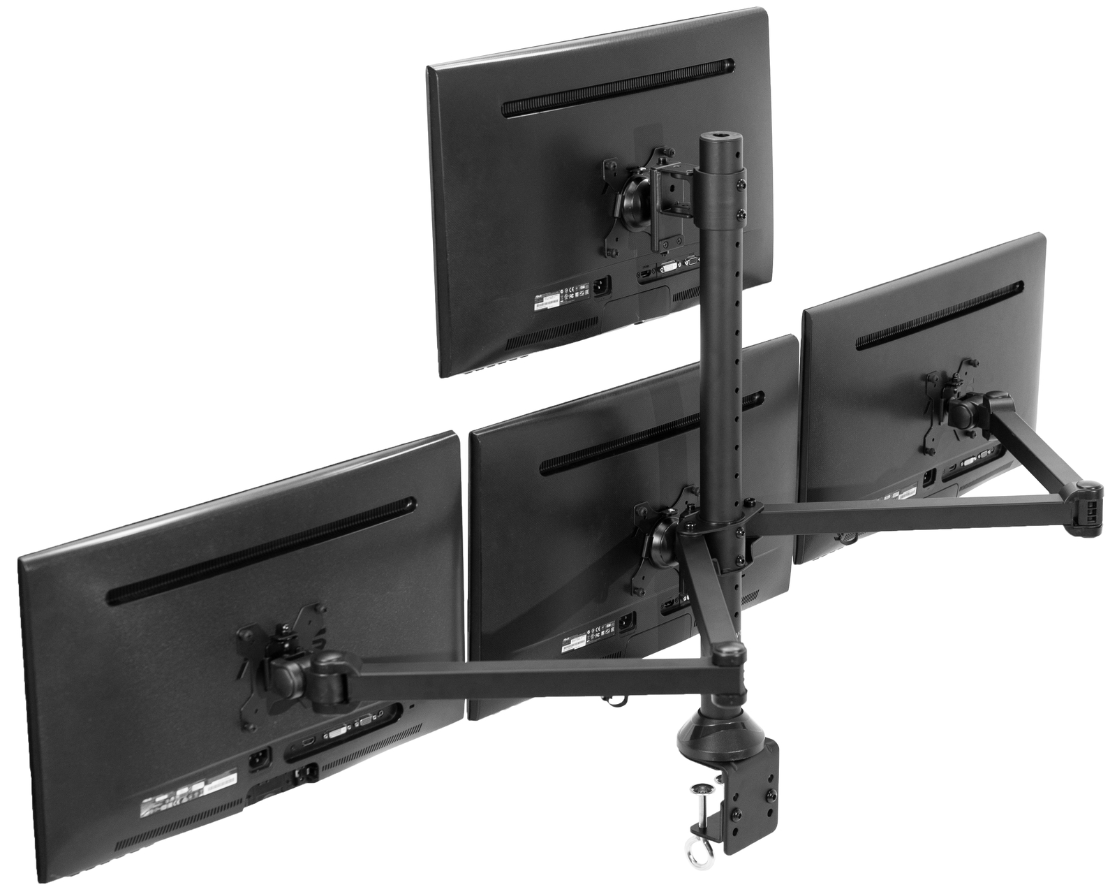 VIVO Steel Quad Monitor Desk Mount Adjustable 3 + 1 Stand | 4 Screens up to 32″