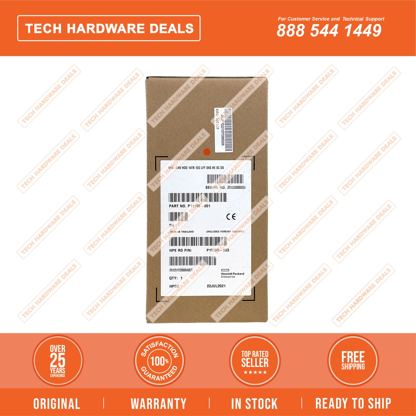 ST14000NM0048-HP NEW SEALED HPE 14TB SAS 12G BC 7.2K LFF SC He 512e MV HDD