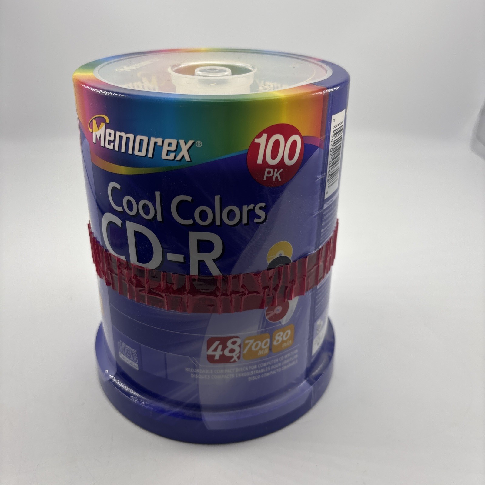 Memorex Cool Colors 48x CD-R Spindle – 100 Pack 80 Minutes Recordable CD’s New