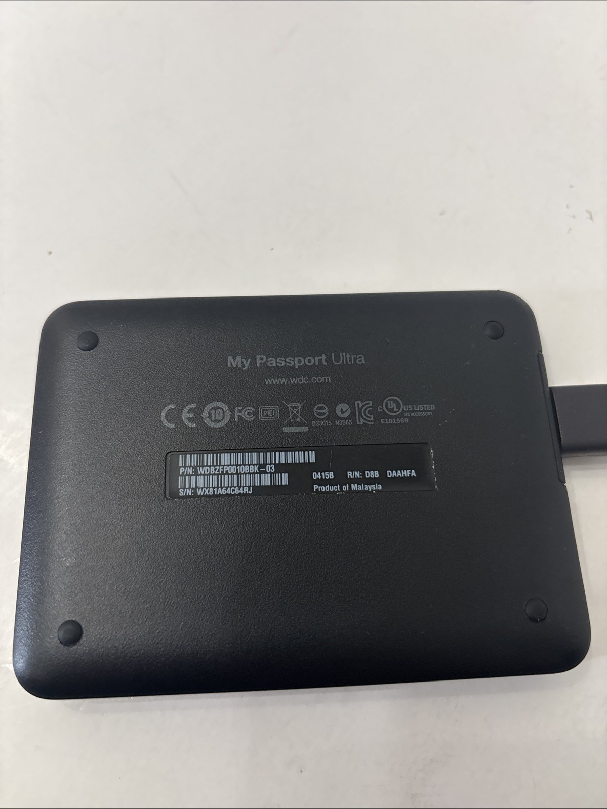 WD My Passport Ultra 1TB WDBZFP0010BBK-03 USB 3.0 Drive Tested Formatted