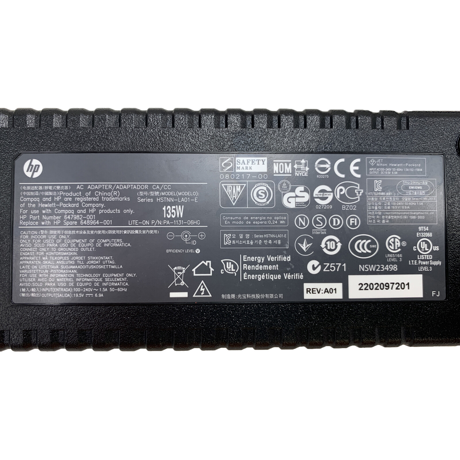 Genuine 135W HP AC DC Adapter for HP Thunderbolt Dock 120W G4 HSN-IX03 Charger