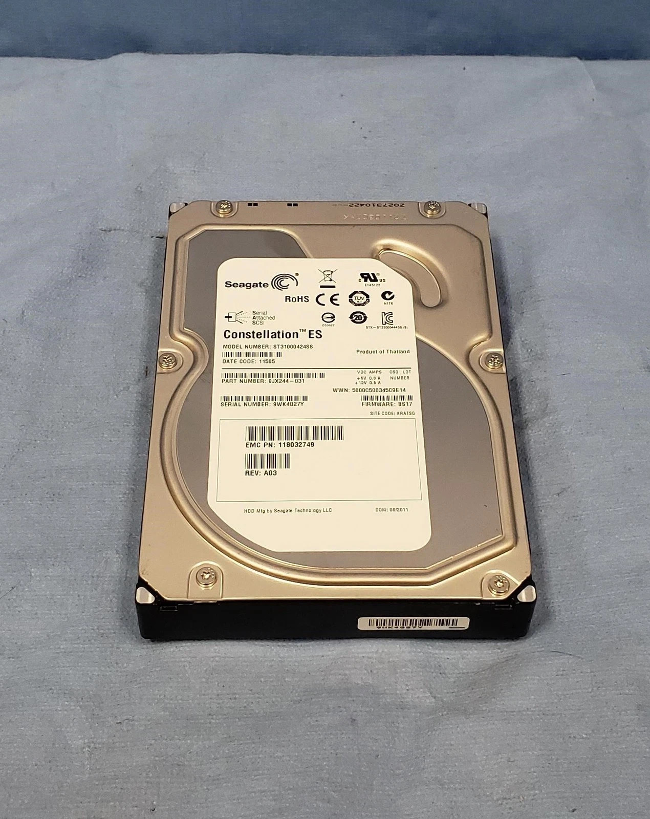 Lot 6x Seagate Constellation ES ST31000424SS 1TB 3.5″ SAS 2 Enterprise Hard