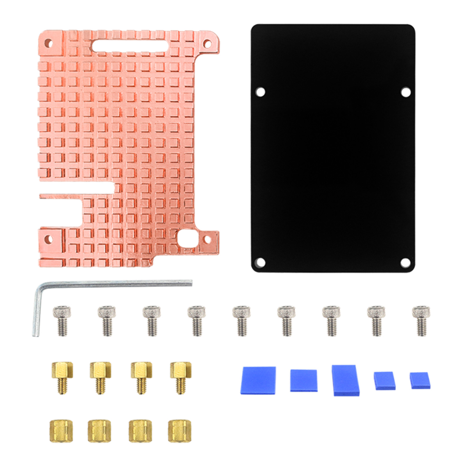 Thin Pure Copper Heatsink Protective Passive Cooling Case For Raspberry Pi 4B