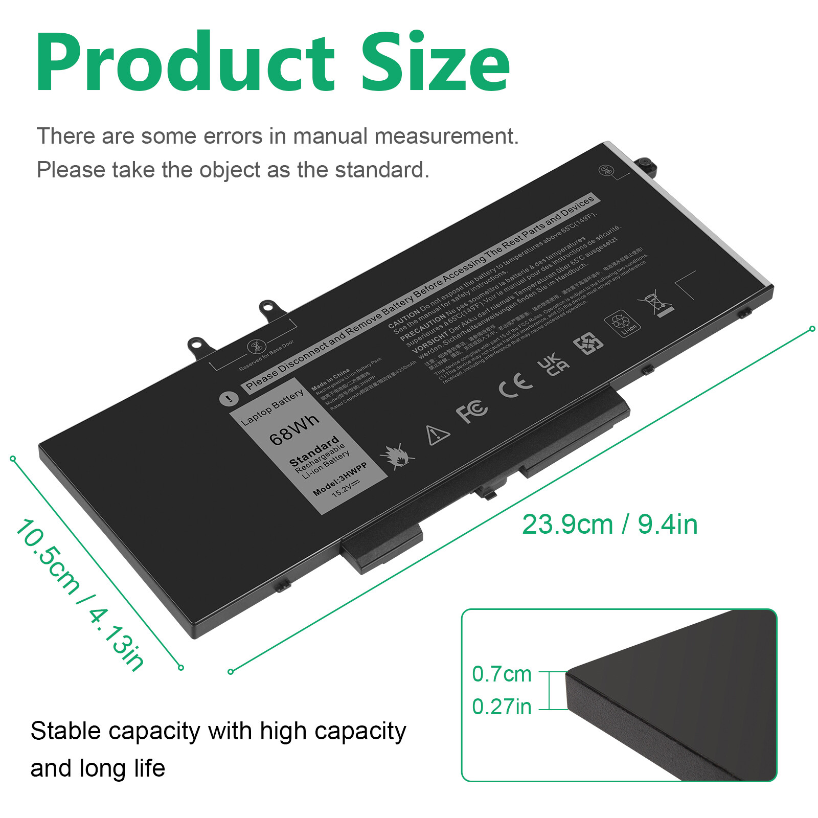🔥LOT 4GVMP Battery For Dell Latitude 5400 5500 Precision 3540 M3540 68Wh 7.6V