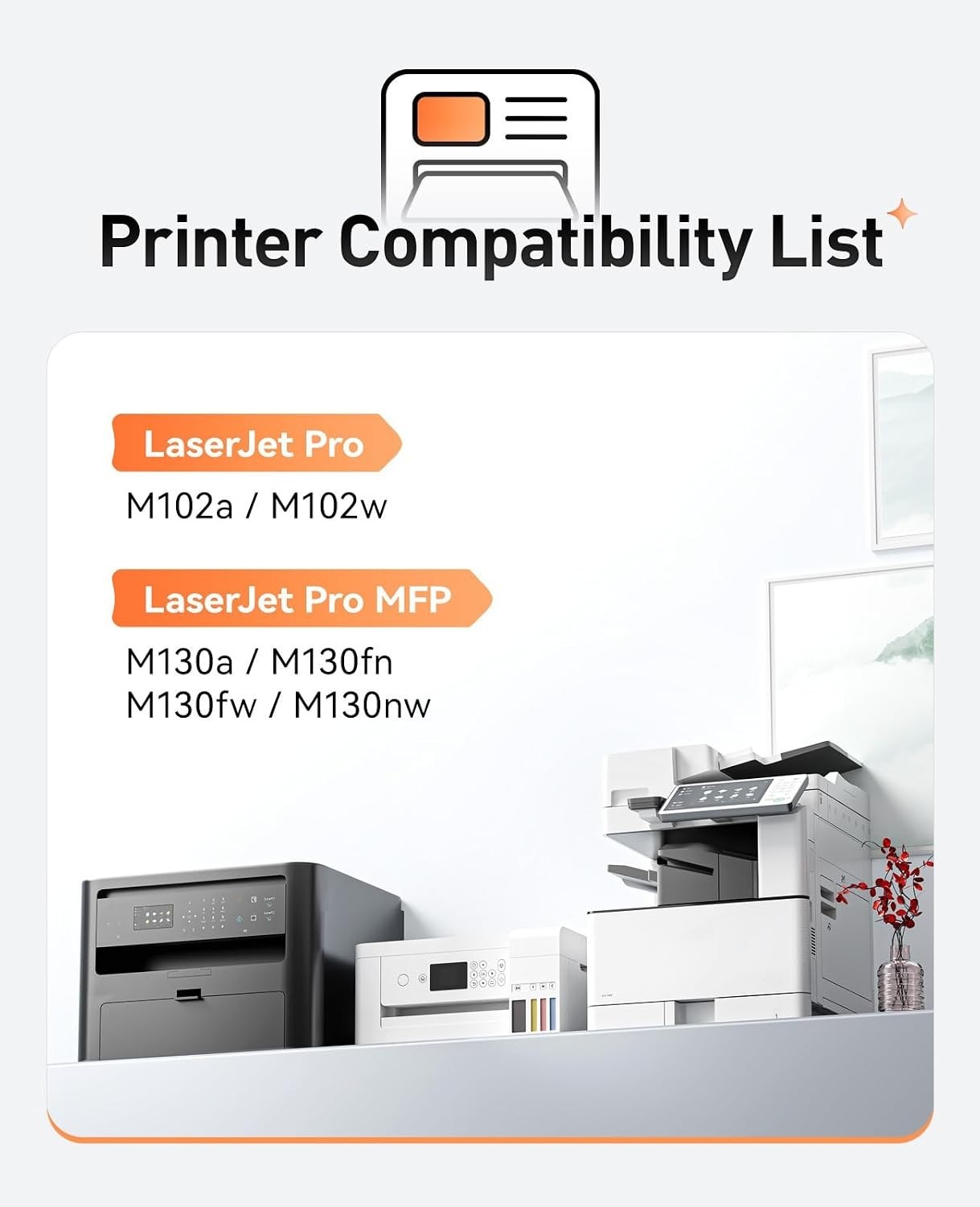 17A Black Toner Cartridge with Chip for M102w M102a MFP M130fn M130nw M130fw