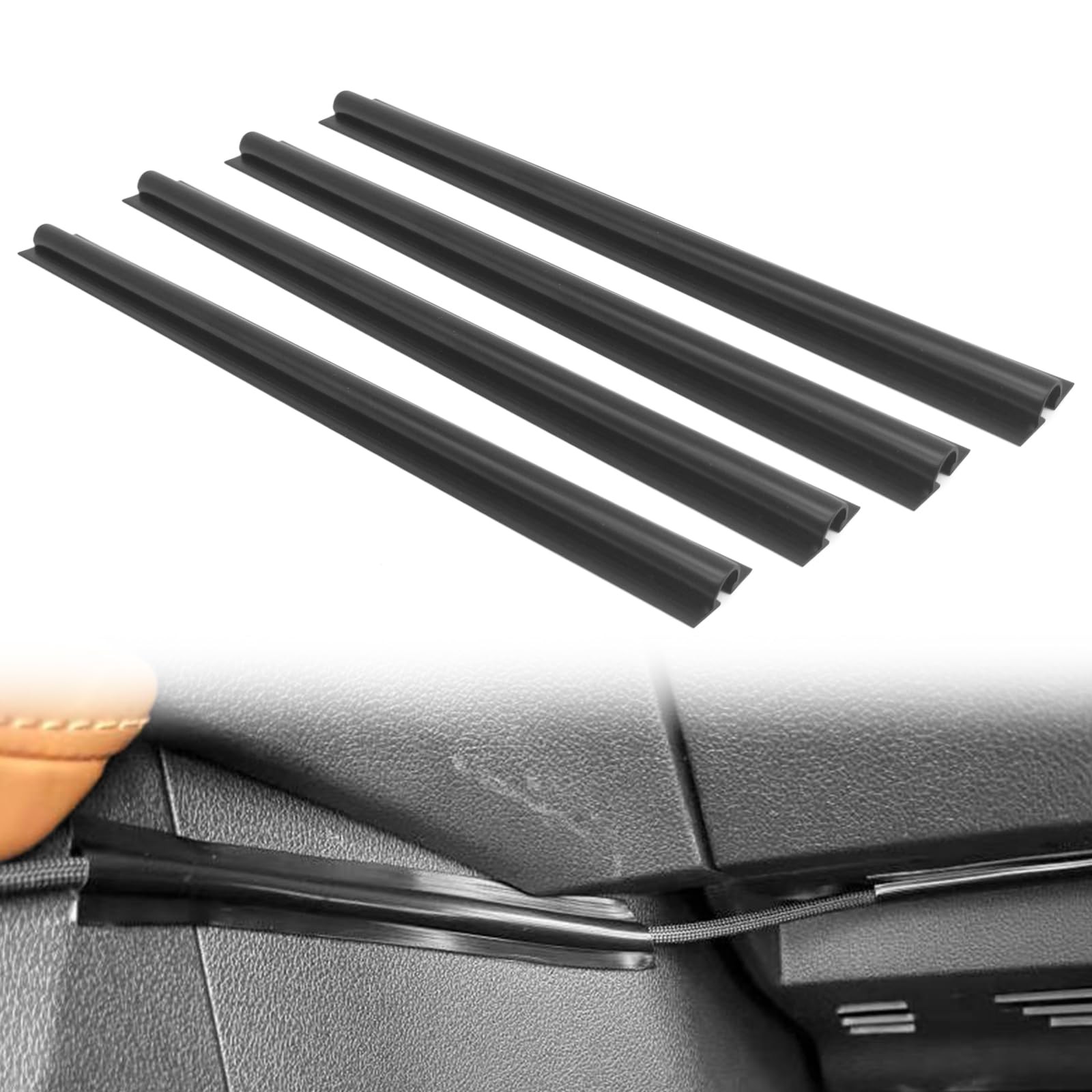 4PCS Car Concealed Wire Cover – PVC Auto Split Sleeving Wire Cord Organizer -…