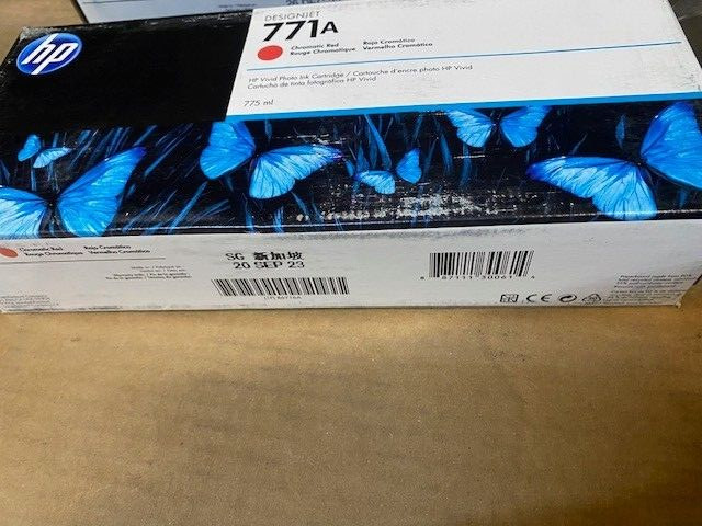 HP 771A Ink Cartridge- Chromatic Red (B6Y16A) – SEALED, 09/2023