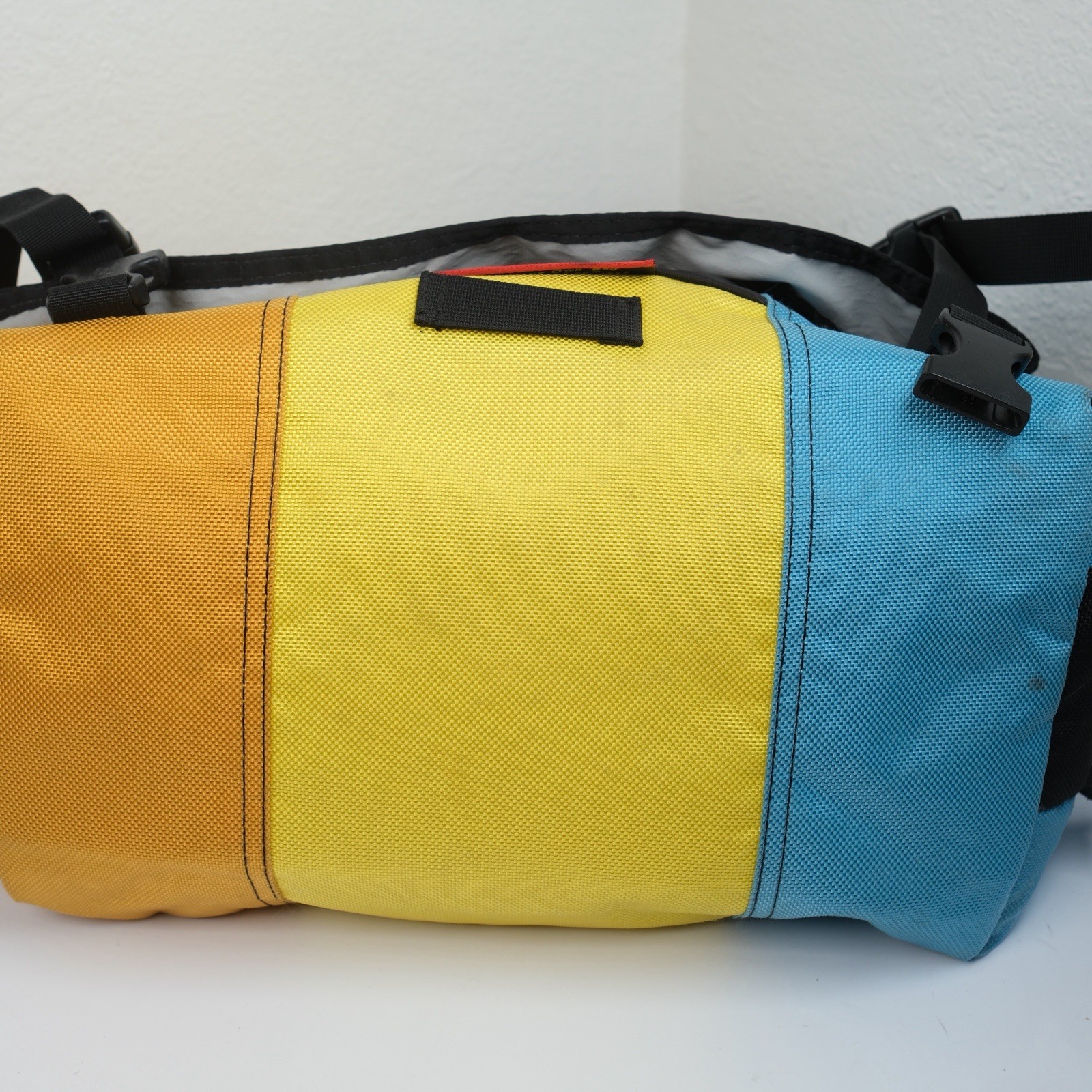 Vtg Timbuk2 Messenger Bag Tri Panel Orange Yellow Blue Y2K Laptop Red Tag Custom