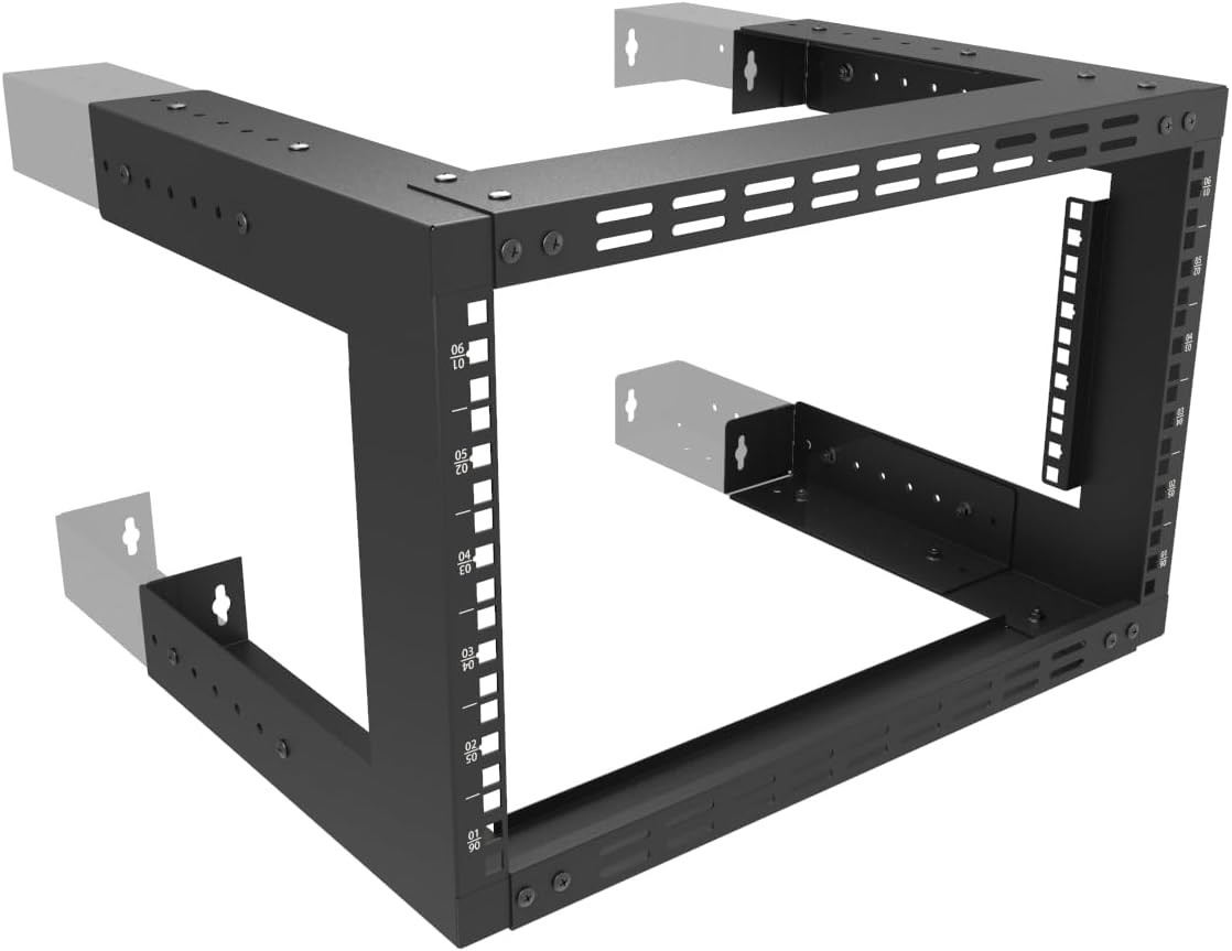 6U Vented Wall Mount Rack – Adjustable Depth for AV & IT Equipment