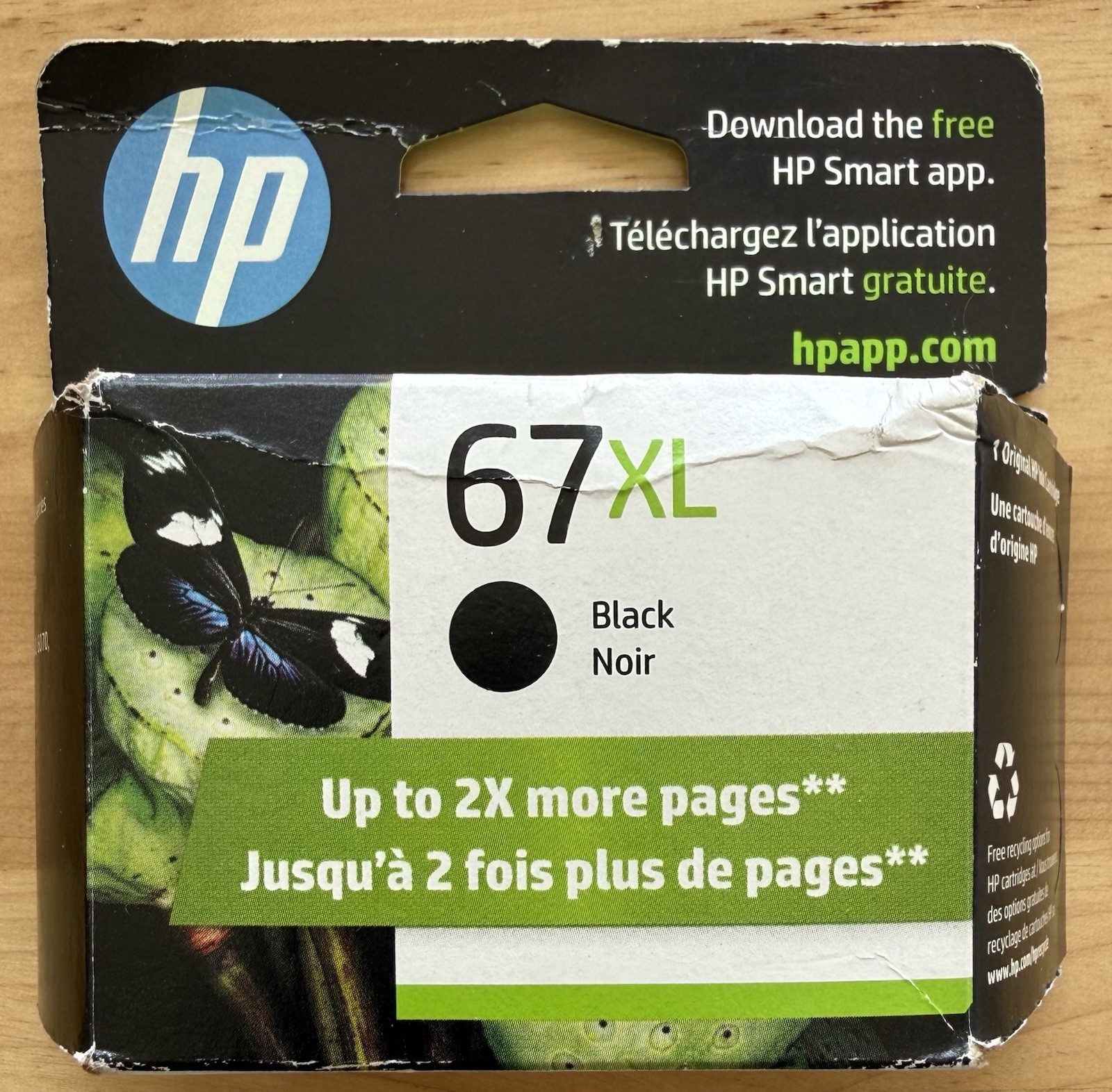 Genuine HP 67XL Black High Yield Ink Cartridge, Exp Nov 2026