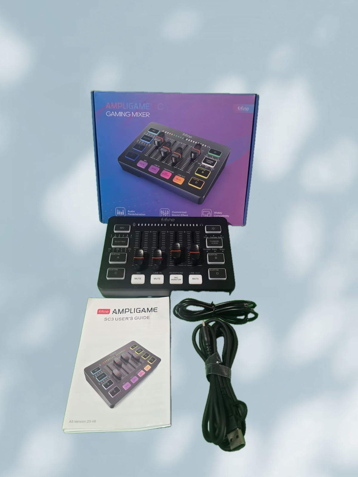 FIFINE Ampligame SC3 Gaming Audio Mixer Audio Reverberation Universal