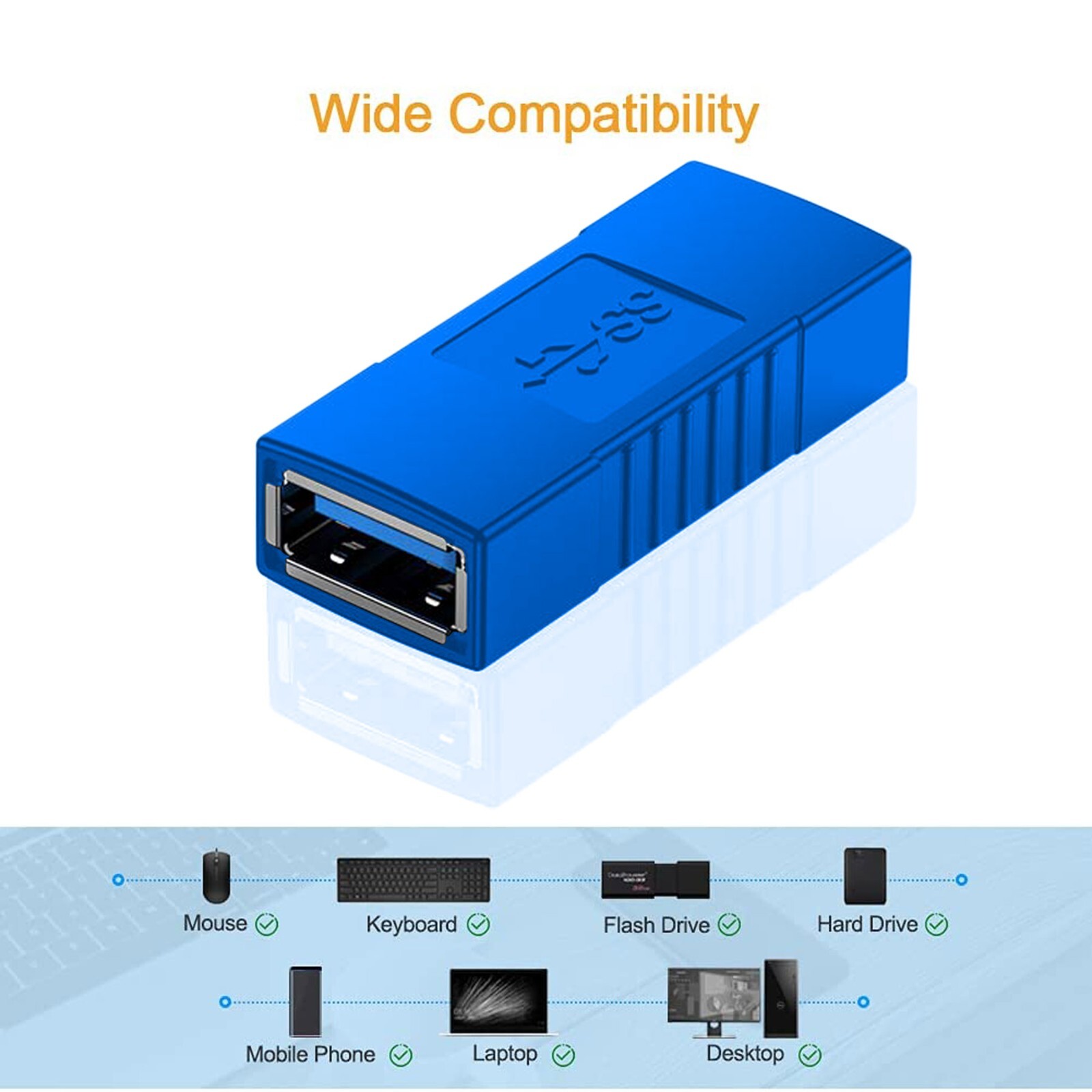 New USB 3.0 Type A Female to Female Adapter Coupler Gender Changer Connector US