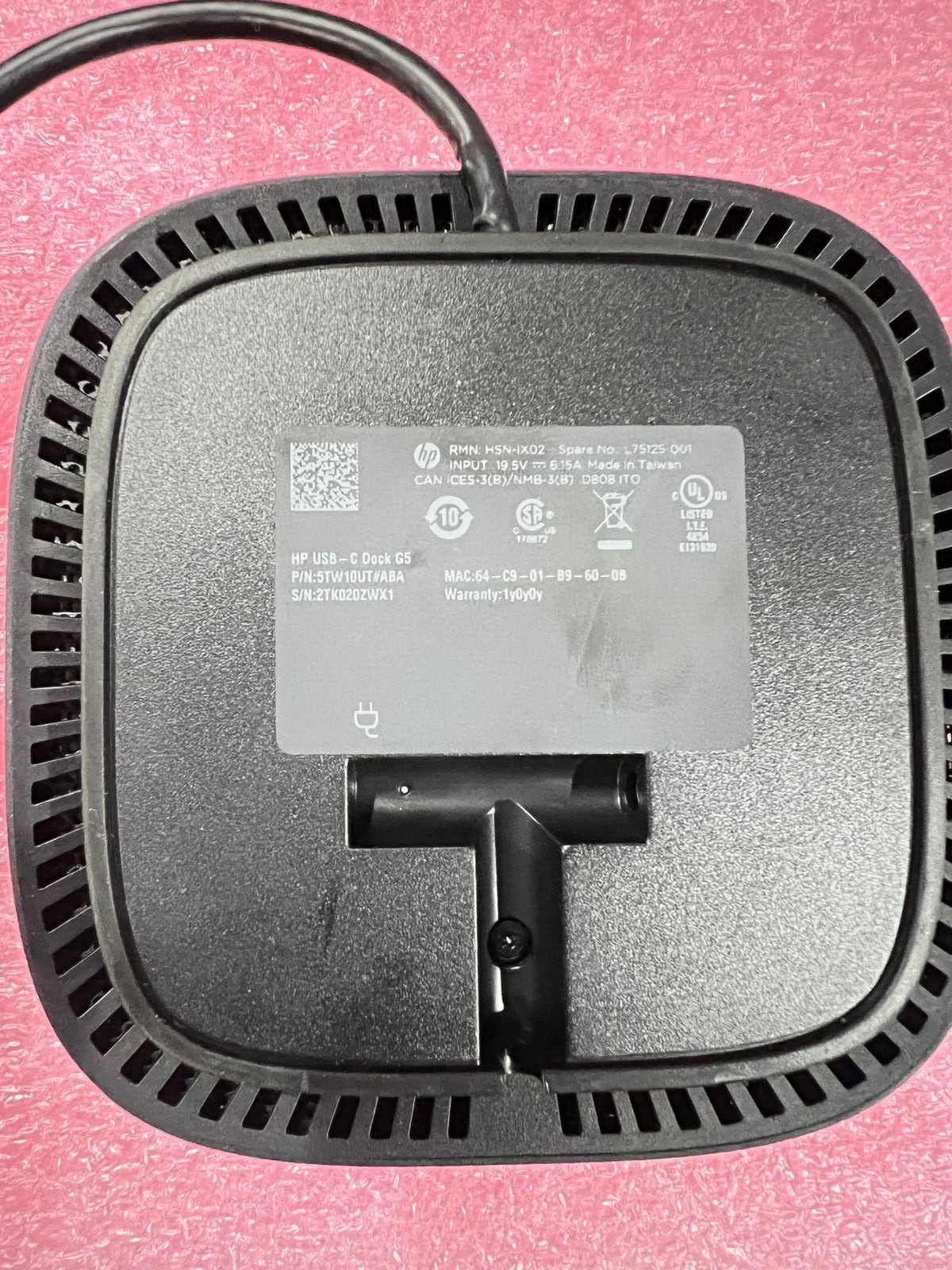 HP USB-C Universal Dock Docking Station G5 5TW10UT#ABA – No Power Adapter
