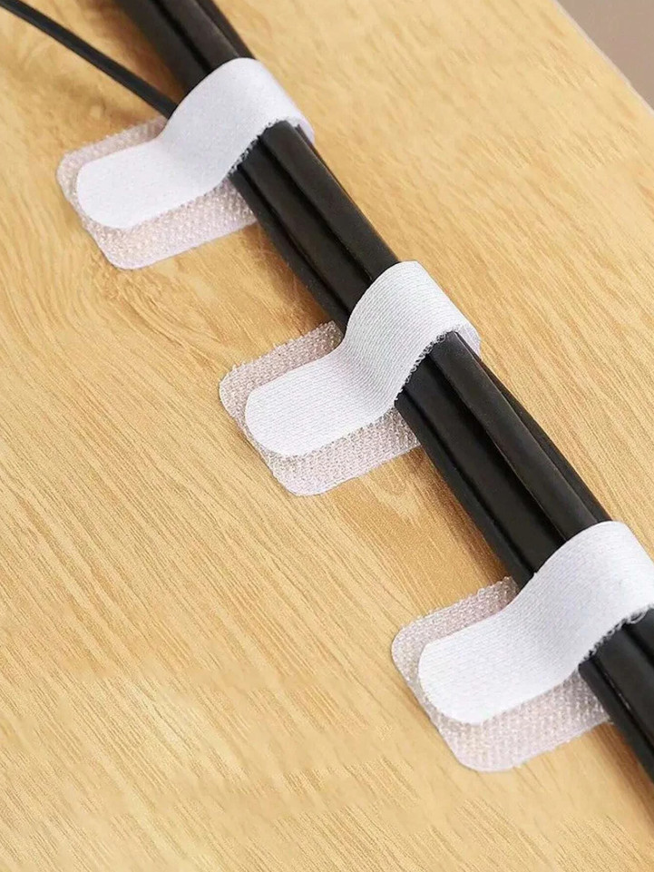 10pcs Hook & Loop Cable Organizer Straps – Wire Management for Home & Office