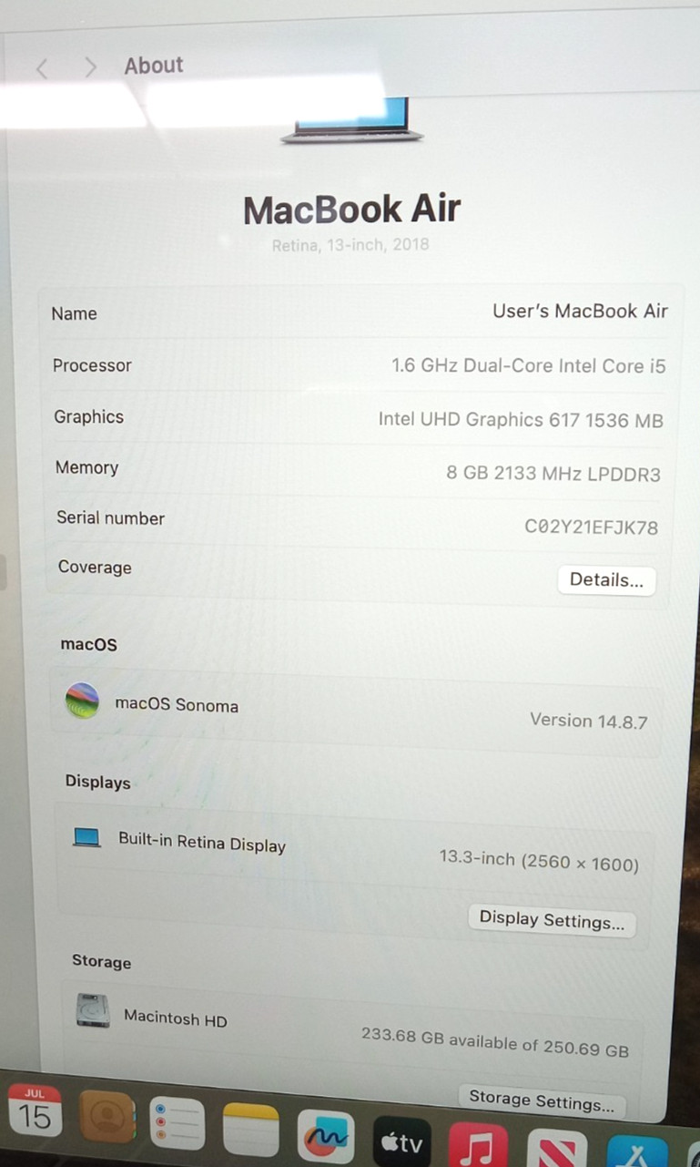 Apple Macbook Air 13″ Space Gray 2018 (256GB SSD, i5 8th Gen, 8GB RAM) – FF!