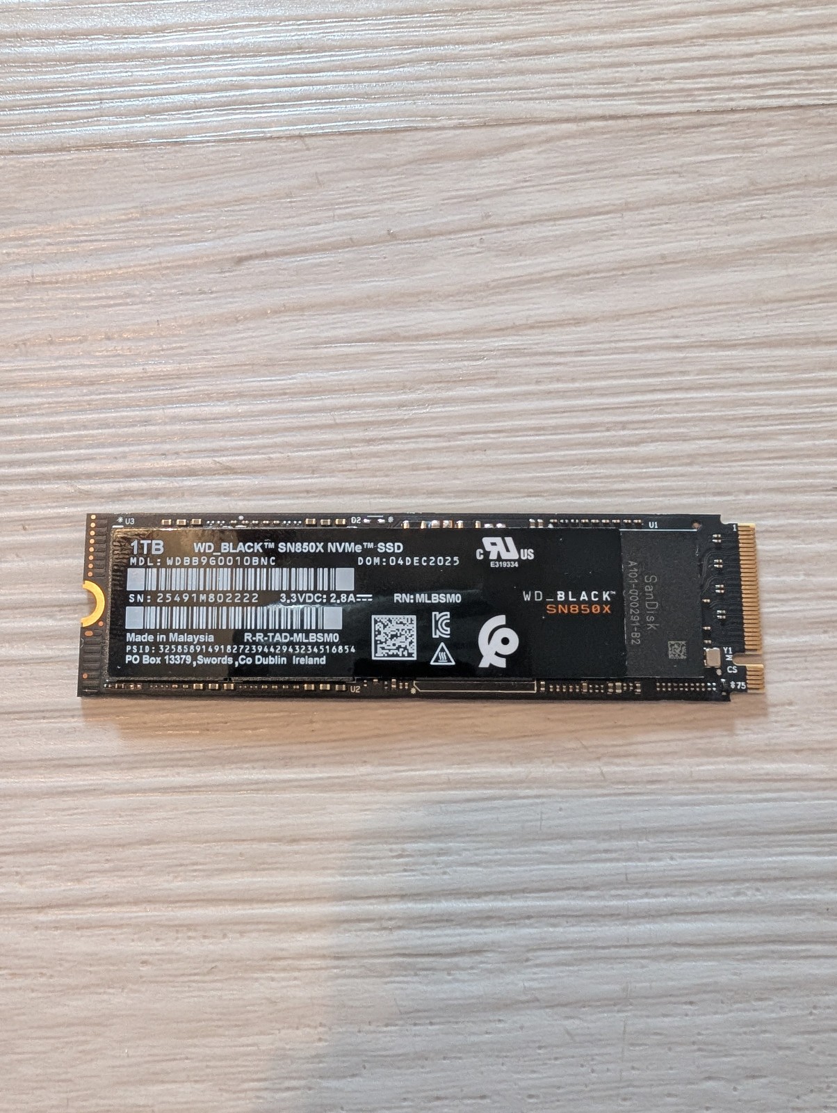 WD Black SN850X 1TB NVME SSD 100% Health