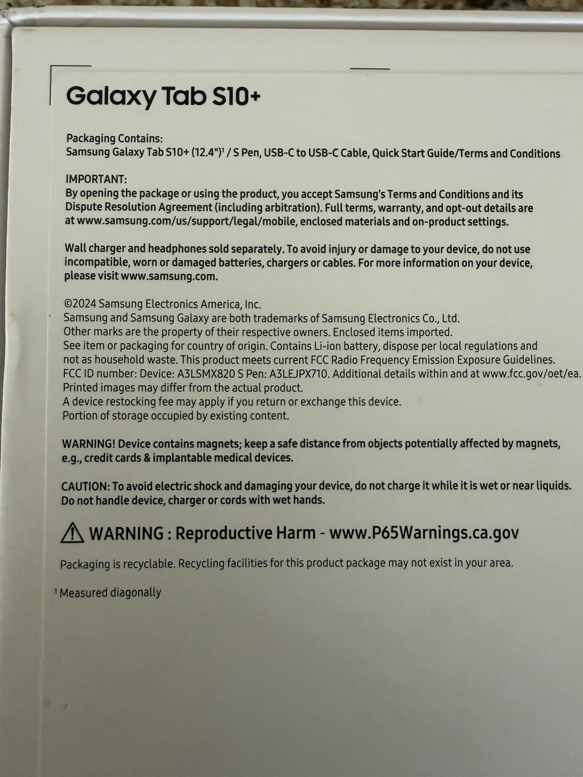 Samsung Galaxy Tab S10+ S10 Plus 256GB Platinum Silver BRAND NEW (Open Box)