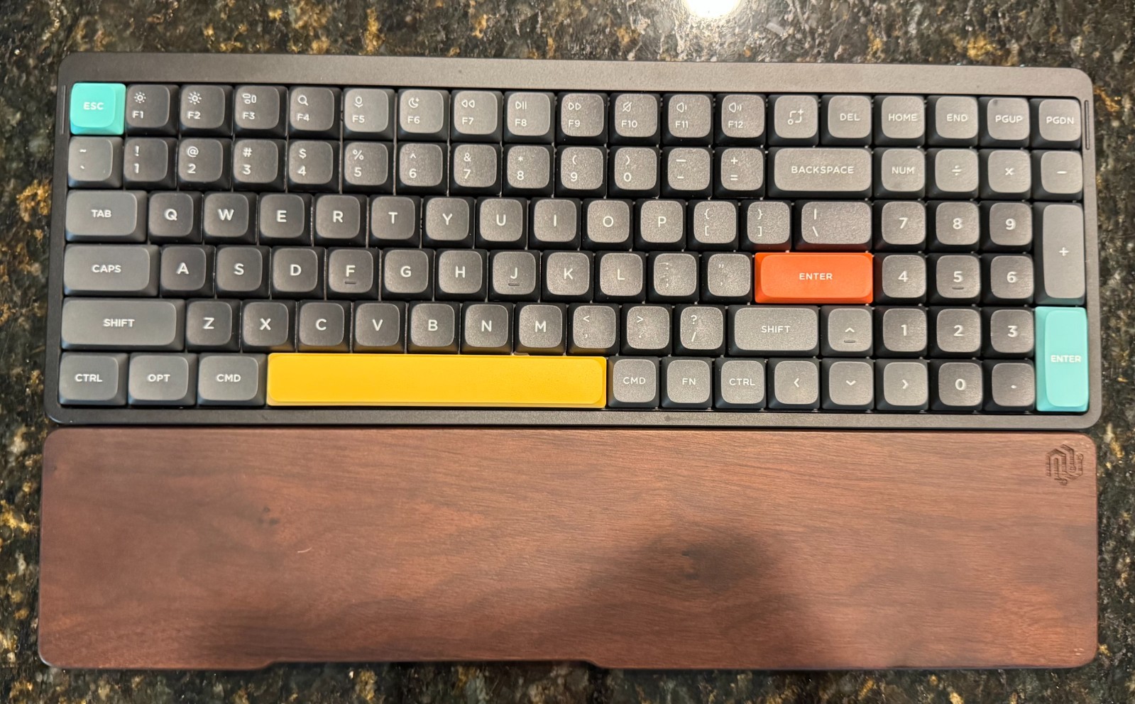 NuPhy Air96 V2 Wireless Mechanical Keyboard w/ Walnut Wood Wrist Rest