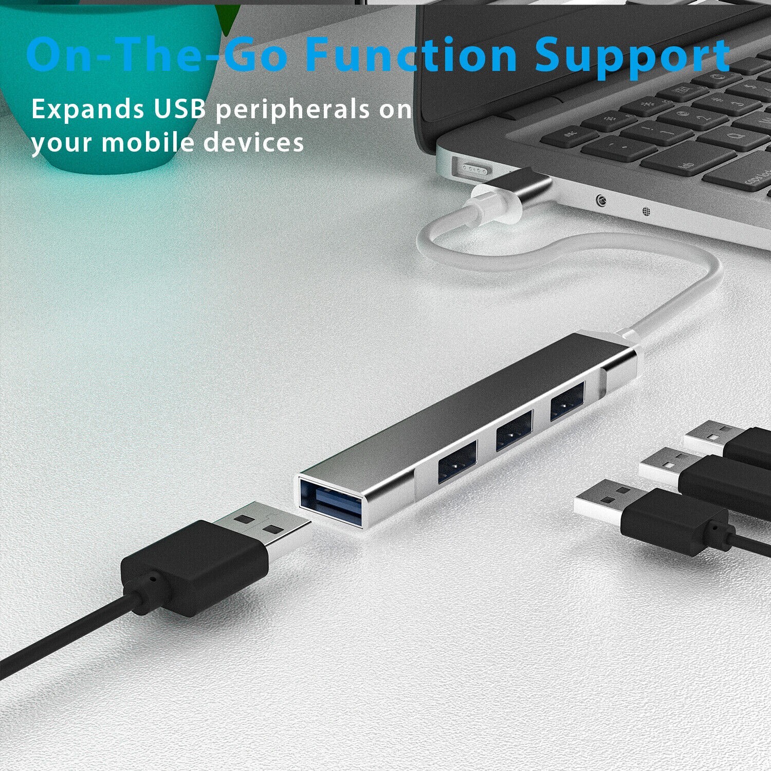 USB-C Type C to USB 3.0 4 Port Hub Splitter For PC Phone Notebook Laptop Tablet