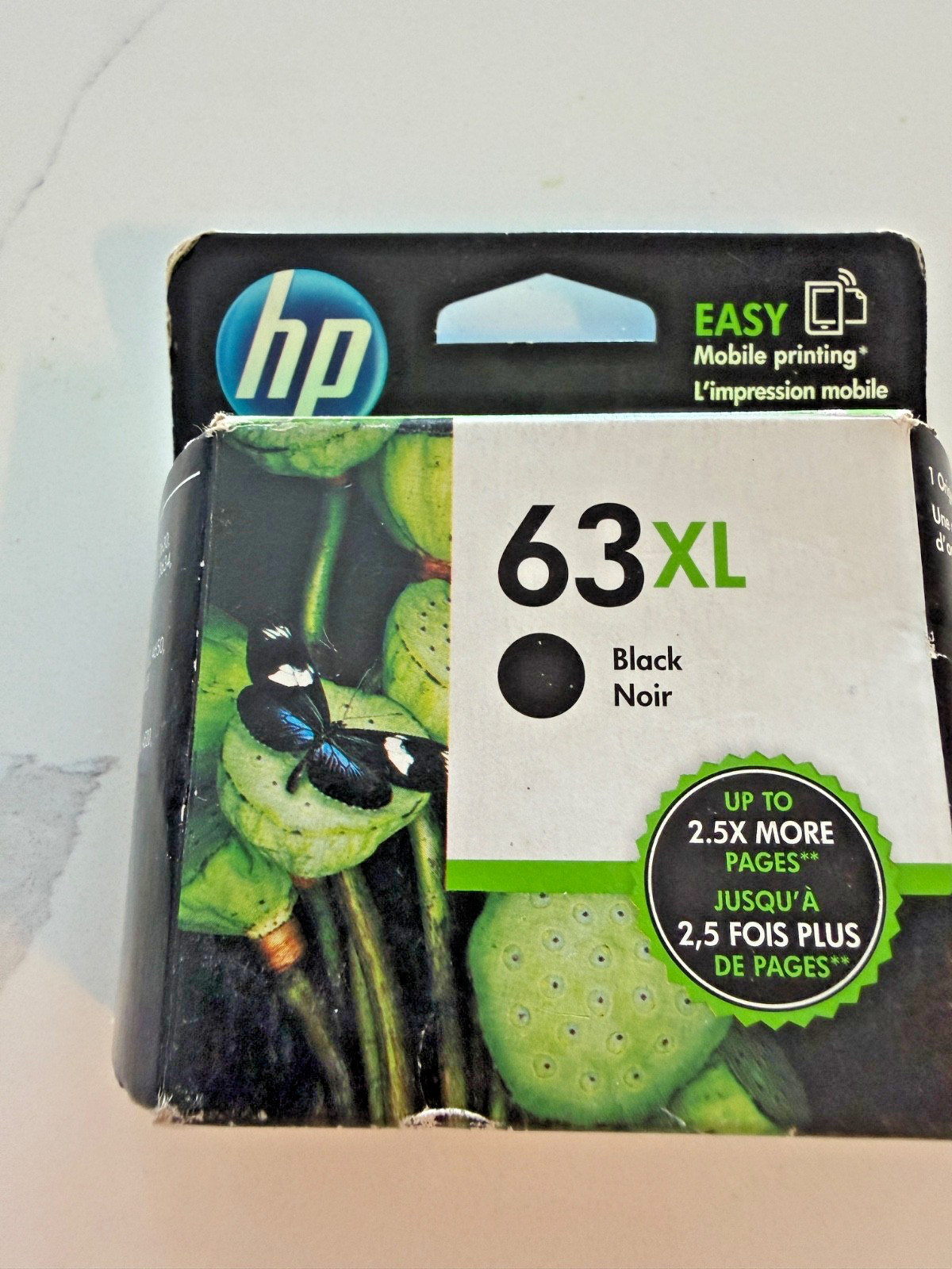 HP 63XL black ink cartridge, NIB, expiry unknown