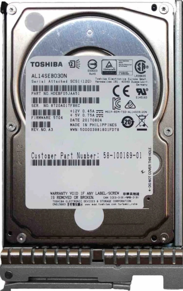 Cisco 300GB 10K 12Gb/s 2.5″ SAS Enterprise HDD UCS-HD300G10K12G AL14SEB030N~~
