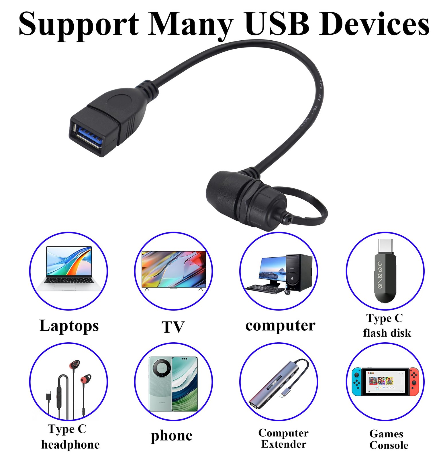 zdyCGTime Right & Left Angled 90 Degree USB Type-C to A 3.0 female 0.3M