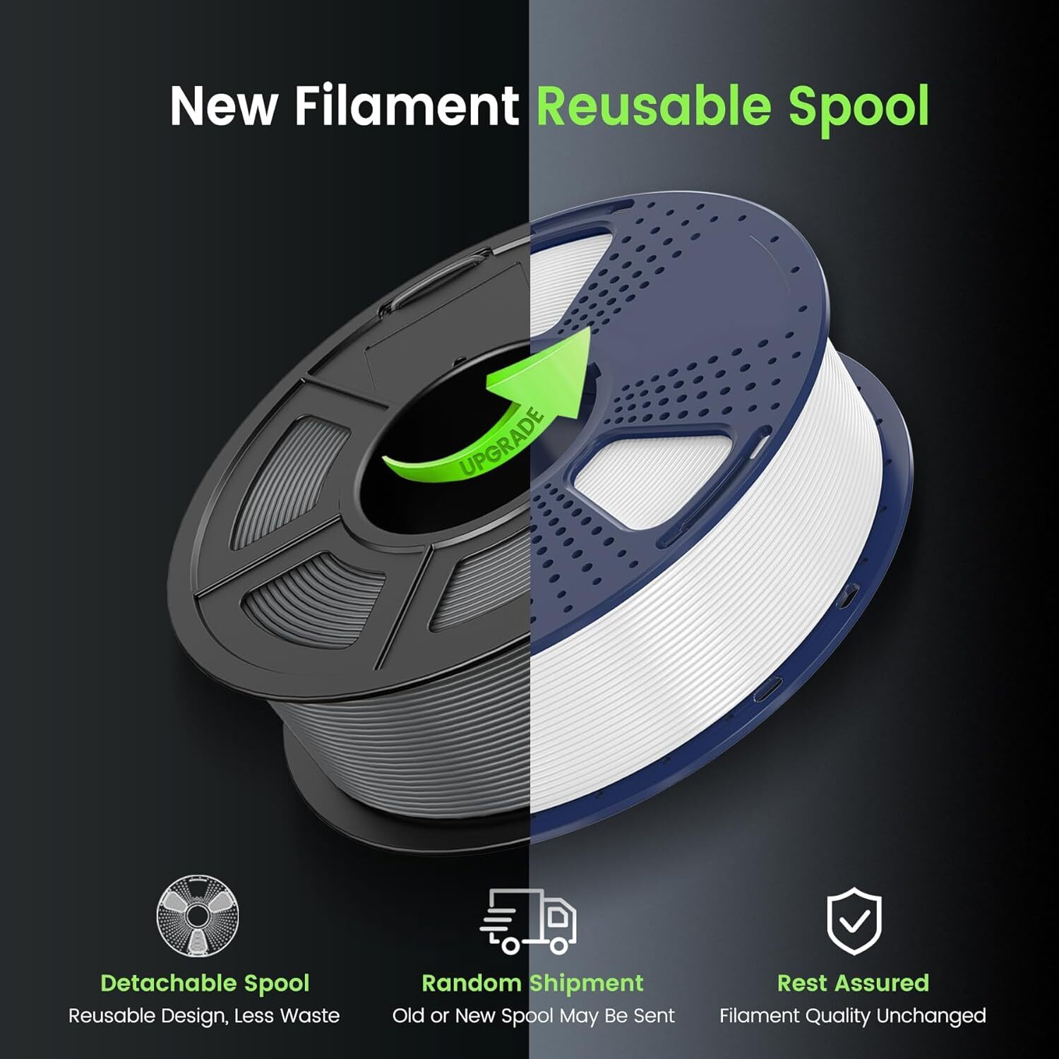 SUNLU PLA Plus 3D Printer Filament 1.75mm 1KG Accuracy +/- 0.02mm PLA+ Black