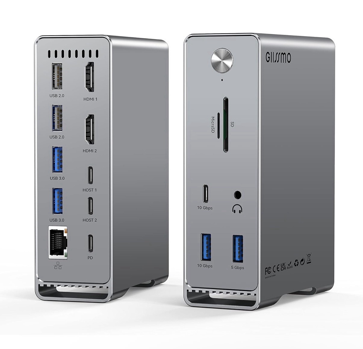 GIISSMO MacBook Pro Docking Station 14-in-2 Dual USB C 5E01