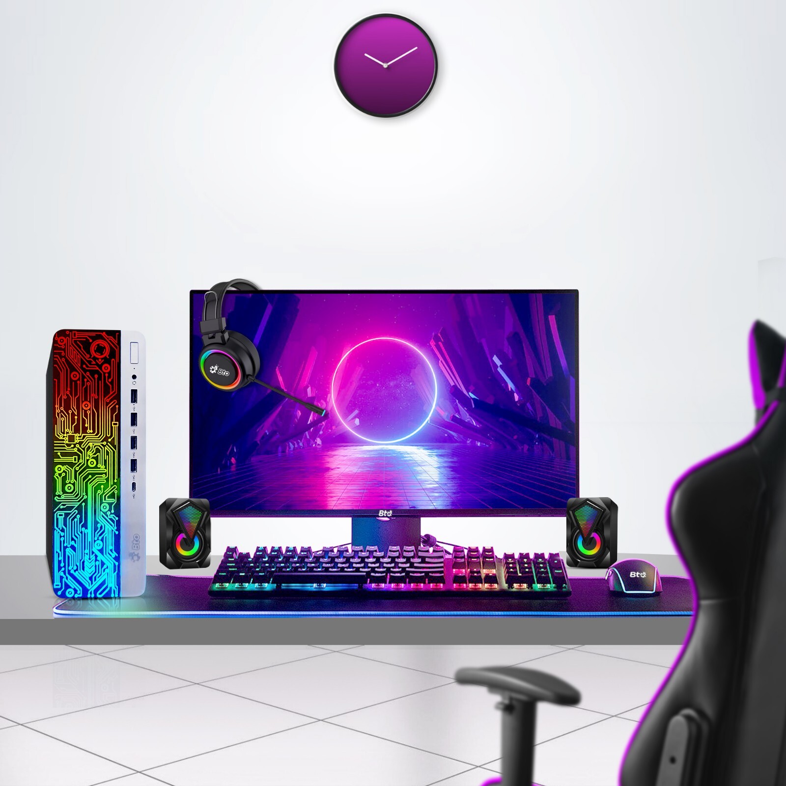 HP RGB Desktop Computer PC i7 32GB Ram 2TB SSD 2TB HDD New 24″ LED Built-in WiFi