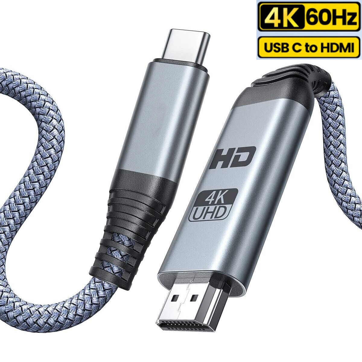 USB C to HDMI Cable 4K 60Hz Type C to HDMI 2.0 Adapter for Apple Macbook Pro Air